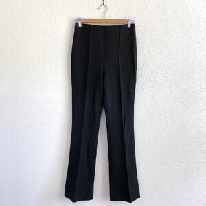 NWT Zara Black Pintuck Flare Trouser High Rise Classic Tailored Side Zip Small